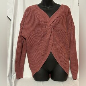 Full Circle Trends XL Knit Sweater - Pink/Coral